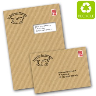 Enveloppe avec logo papier recyclé Kraft, Objet Publicitaire