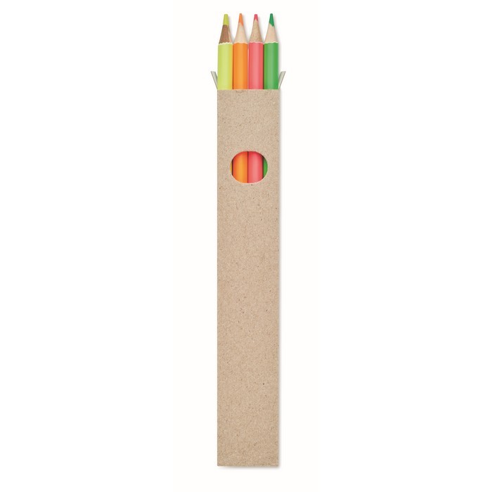 Set de 4 crayons de couleur surligneurs publicitaires