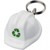 Porte-clés recyclé publicitaire en forme de casque de chantier