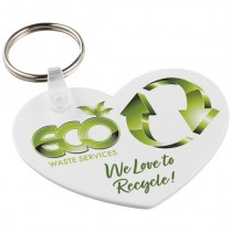 Porte-clés recyclé publicitaire forme de cœur