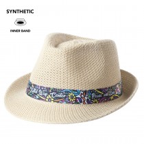 Chapeau Panama prestige BAUWENS avec Bandeau Quadri 2,7 cm