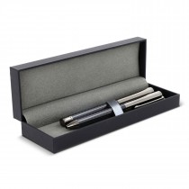 Set goodies stylo à bille et roller en métal bois de noyer dans une boîte cadeau