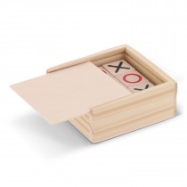 Set cadeau client Tic Tac Toe dans une boîte en bois