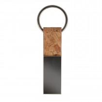 Porte-clés Publicitaire rectangulaire en liège et métal