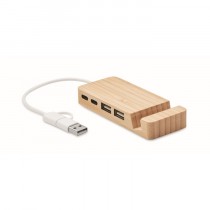 Hub USB publicitaire 4 ports en bambou