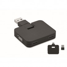Hub USB publicitaire 4 ports et câble 20 cm