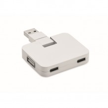 Hub USB publicitaire 4 ports et câble 20 cm