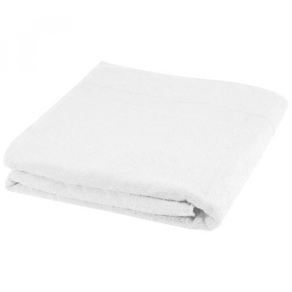Serviette de bain en coton 450 g/m² 100x180 cm Evelyn, Couleur : Blanc