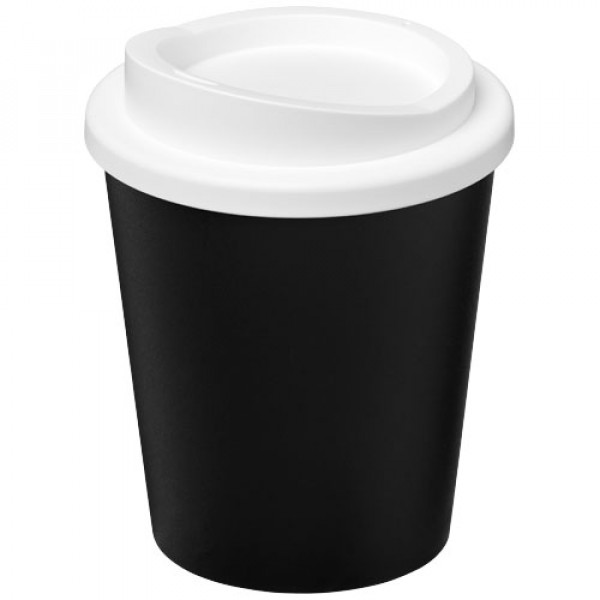 Gobelet recyclé Americano® Espresso Eco de 250 ml, Couleur : Noir / Blanc