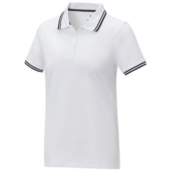 Polo Amarago tipping manches courtes femme, Couleur : Blanc, Taille : XS