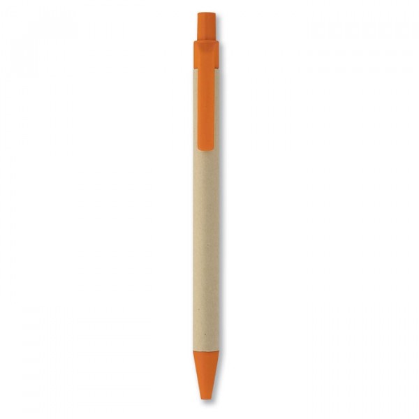 Stylo bille en PLA maïs/papier, Couleur : Orange