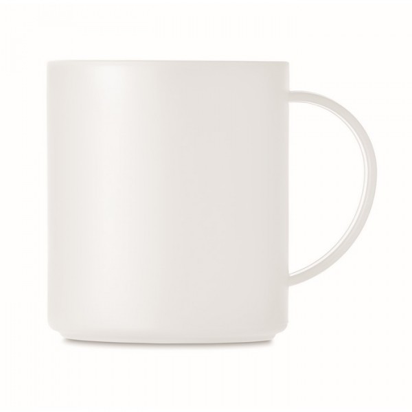 Mug réutilisable en PP 300 ml, Couleur : Blanc