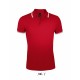 Polo Homme SOL'S PASADENA, Couleur : Rouge / Blanc, Taille : S