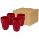 Coffret cadeau Staki de 4 mugs empilables 280 ml, Couleur : Rouge