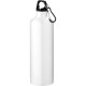 Bouteille d'eau publicitaire 770 ml en aluminium recyclé avec mousqueton, Couleur : Blanc