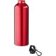 Bouteille d'eau publicitaire 770 ml en aluminium recyclé avec mousqueton, Couleur : Rouge, Option price set : 