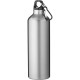 Bouteille d'eau publicitaire 770 ml en aluminium recyclé avec mousqueton, Couleur : Argent, Option price set : 