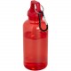 Bouteille d'eau Oregon de 400 ml en plastique recyclé avec mousqueton, Couleur : Rouge