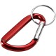 Porte-clés mousqueton Timor en aluminium recyclé RCS, Couleur : Rouge