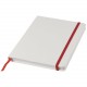 Carnet de notes blanc A5 Spectrum avec élastique de couleur, Couleur : Blanc / Rouge, Taille : A5