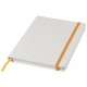 Carnet de notes blanc A5 Spectrum avec élastique de couleur, Couleur : Blanc / Orange, Taille : A5