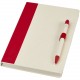 Ensemble carnet de notes format A5 et stylo bille, à partir de briques de lait recyclées, Couleur : Rouge