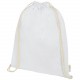 Orissa 100 g/m² GOTS Sac à dos en coton biologique avec cordon 5L, Couleur : Blanc