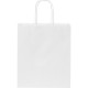 Petit sac en papier Kraft poignées torsadées, 18 x 21 cm, Couleur : Blanc