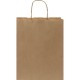 Moyen sac en papier Kraft poignées torsadées, 25 x 32 cm, Couleur : Marron Kraft