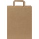 Moyen sac en papier Kraft poignées plates, 25 x 32 cm, Couleur : Marron Kraft