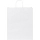 Grand sac en papier Kraft poignées torsadées, 32 x 40 cm, Couleur : Blanc
