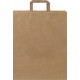 Grand sac en papier Kraft poignées plates, 32 x 40 cm, Couleur : Marron Kraft