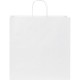 Sac papier Kraft XL poignées torsadées, 34 x 35 cm, Couleur : Blanc