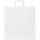 Sac papier Kraft XL poignées plates, 34 x 35 cm, Couleur : Blanc