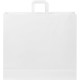 Sac papier Kraft XXL poignées plates, 49,5 x 44 cm, Couleur : Blanc
