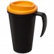 Mug isolant Americano® grande 350ml, Couleur : Noir / Orange