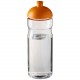 Bouteille de sport H2O Base 650 ml avec couvercle dôme, Couleur : Translucide / Orange