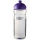 Bouteille de sport H2O Base 650 ml avec couvercle dôme, Couleur : Translucide / Violet