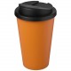 Mug Américano® recyclé isolant 350ml anti-fuite, Couleur : Orange / Noir