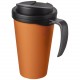 Mug isolant Americano® Grande 350ml avec couvercle anti fuites, Couleur : Orange / Noir