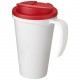 Mug isolant Americano® Grande 350ml avec couvercle anti fuites, Couleur : Blanc / Rouge