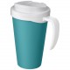 Mug isolant Americano® Grande 350ml avec couvercle anti fuites, Couleur : Bleu Aqua / Blanc