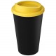 Gobelet recyclé de 350ml Americano® Eco, Couleur : Noir / Jaune