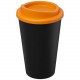 Gobelet recyclé de 350ml Americano® Eco, Couleur : Noir / Orange