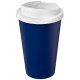 Gobelet Americano® Eco recyclé de 350ml avec couvercle anti-déversement, Couleur : Bleu / Blanc
