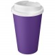 Gobelet Americano® Eco recyclé de 350ml avec couvercle anti-déversement, Couleur : Violet / Blanc
