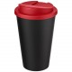 Gobelet Americano® Eco recyclé de 350ml avec couvercle anti-déversement, Couleur : Rouge / Noir