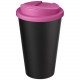 Gobelet Americano® Eco recyclé de 350ml avec couvercle anti-déversement, Couleur : Rose / Noir