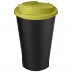 Gobelet Americano® Eco recyclé de 350ml avec couvercle anti-déversement, Couleur : Citron Vert / Noir