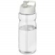 Gourde de sport H2O Active® Base Tritan™ de 650 ml avec couvercle à bec verseur, Couleur : Translucide / Blanc
